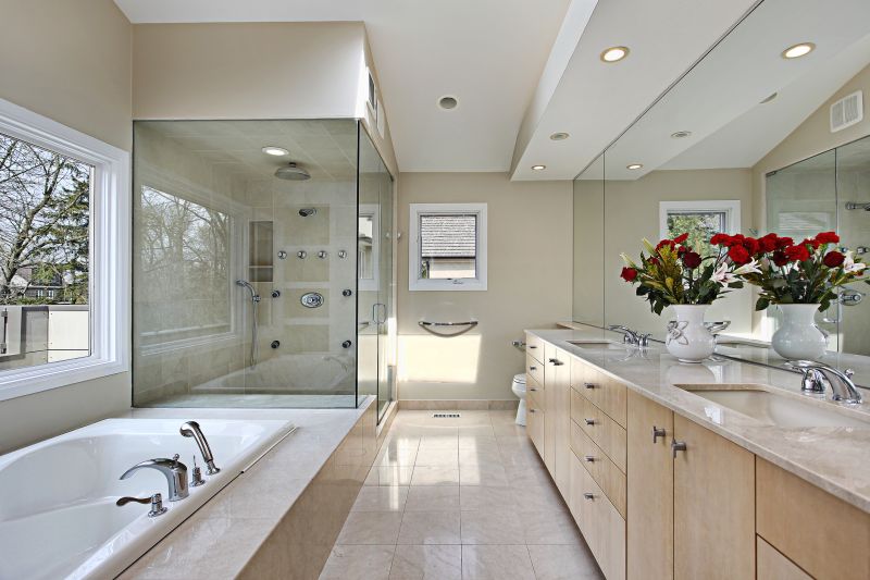 Elegant Shower with Multiple Showerheads