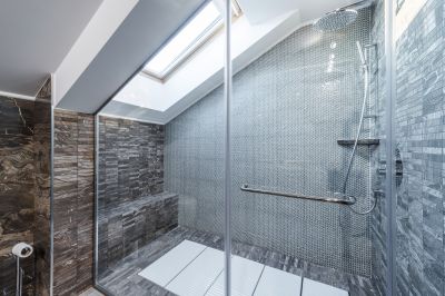 Open Concept Shower with Frameless Glass